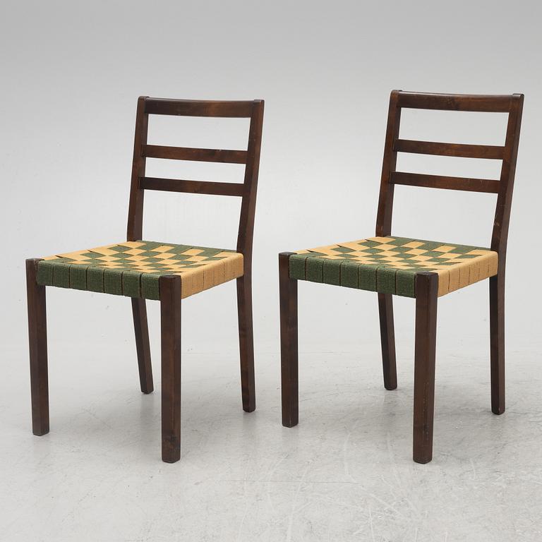 A pair of chairs, probably Nässjö Stolfabrik, 1930s.