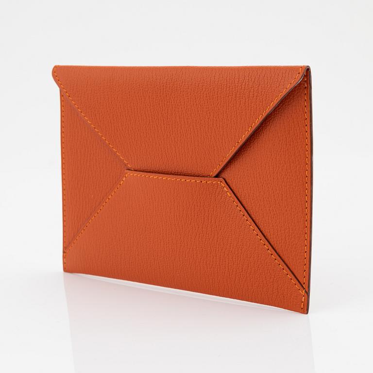 Hermès, A orange leather 'Envelope pouch', 2003.