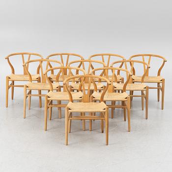 Hans J Wegner, stolar, 10 st, CH-24  "Y-stolen" Carl Hansen & son. Danmark.