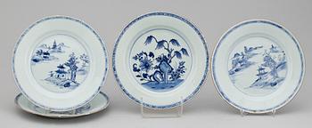 TALLRIKAR, 13 st, porslin, Kina, 1700/1800-tal.