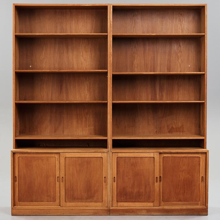 HANS J WEGNER & BØRGE MOGENSEN, a pair of book cases for Johannes Hansen, Denmark, 1940's.