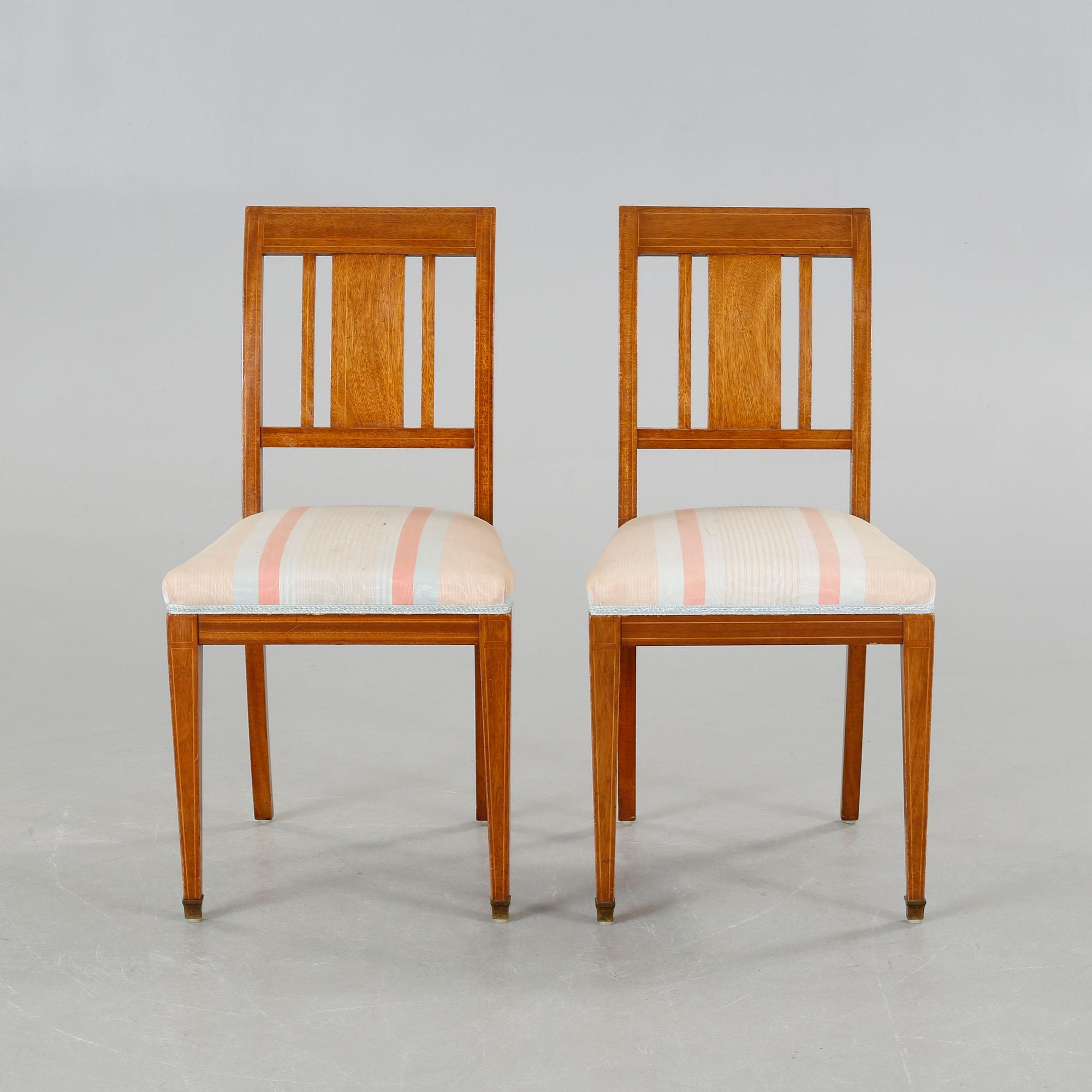 A sofa, six chairs and one table in Swedish Karl-Johan style, made in the first half of the 20th century.