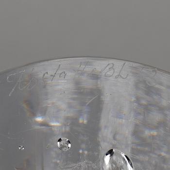 Vicke Lindstrand, bordslampor, ett par, Kosta.