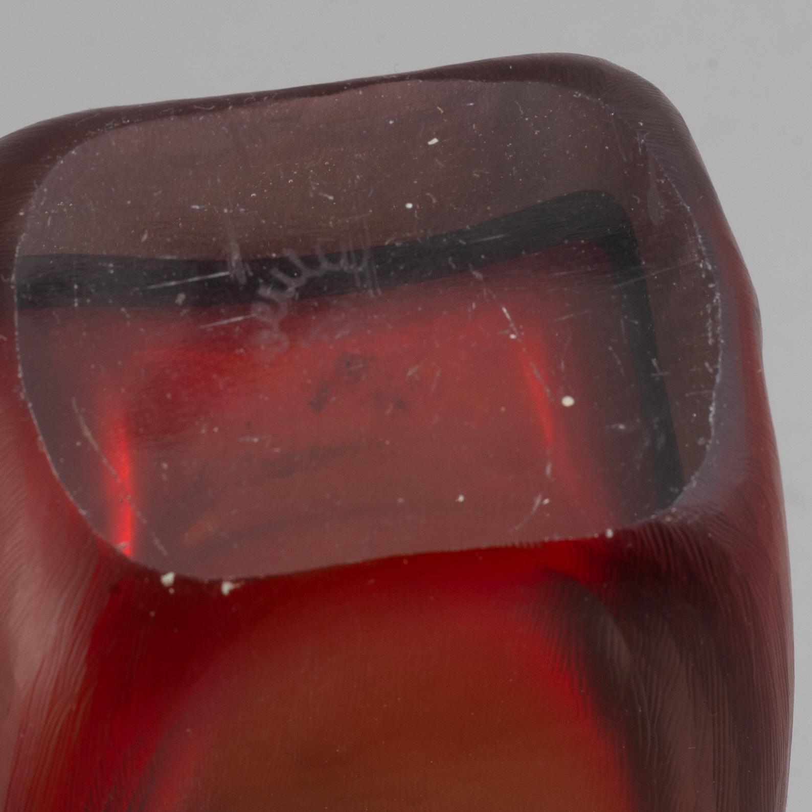 Venini, an engraved glass bottle, Murano, Italy post 1950.