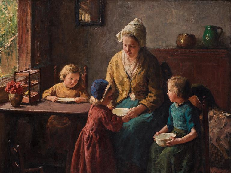 Bernard Pothast, Familjeidyll med mor och barn.