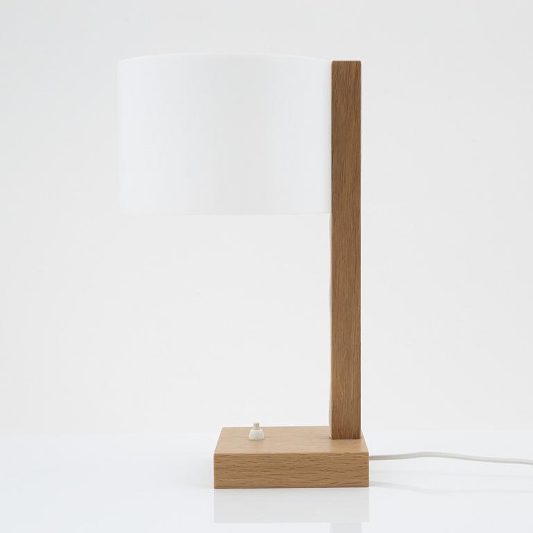An oak and acrylic table light, Luxus, Vittsjö.