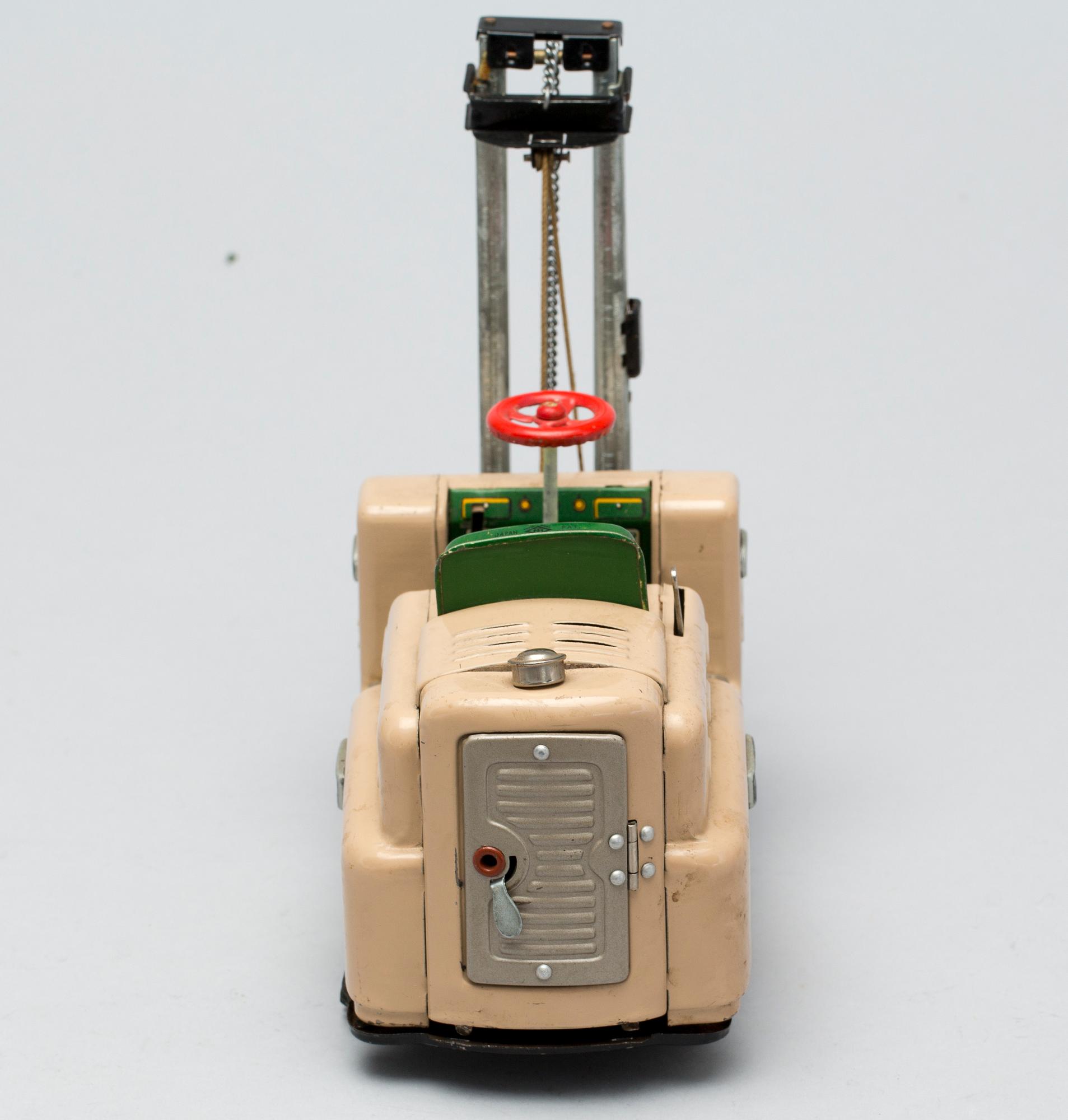 MEKANISK LEKSAK, gaffeltruck, Japan 1950-tal.