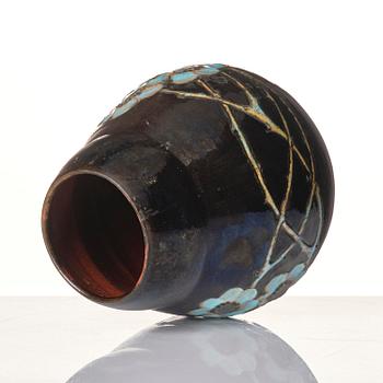Hilma Persson-Hjelm, a glazed earthenware art nouveau vase, executed in her own studio, Arvika 1918. No 5196.