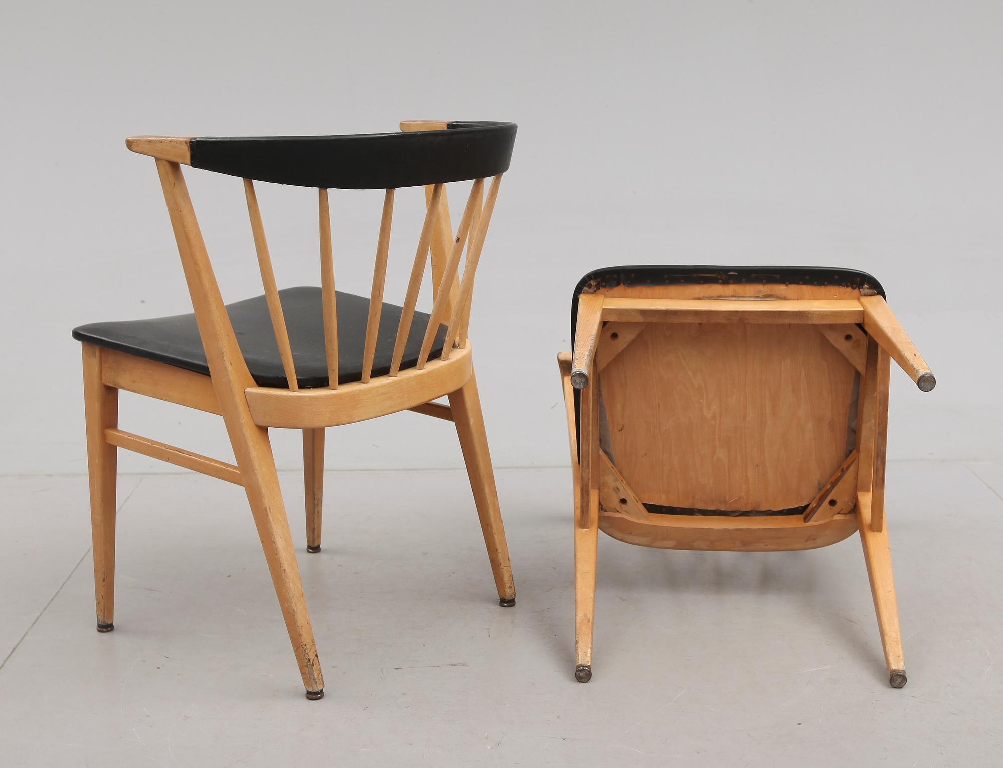 KARMSTOLAR, 4 st, Bertil Fridhagen, Bodafors, 1950-tal.