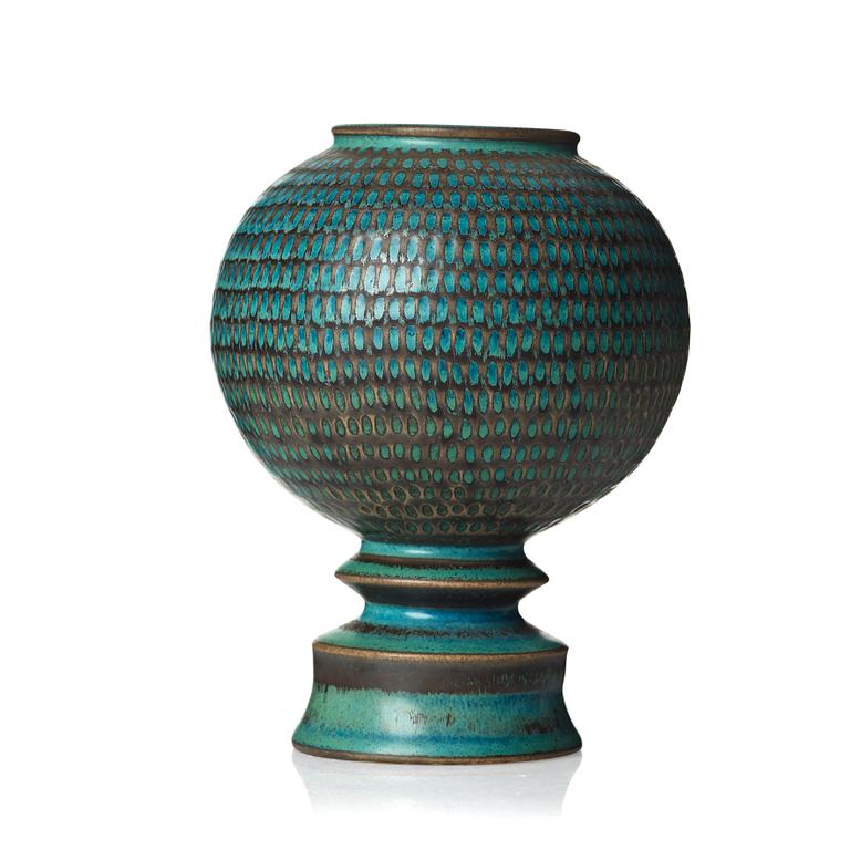 Stig Lindberg, a stoneware vase, Gustavsberg studio, Sweden 1963.