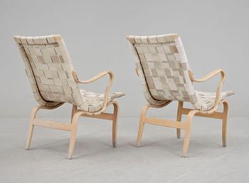 KARMSTOLAR, ett par, "Eva", Bruno Mathsson, Firma Karl Mathsson Värnamo, 1970.