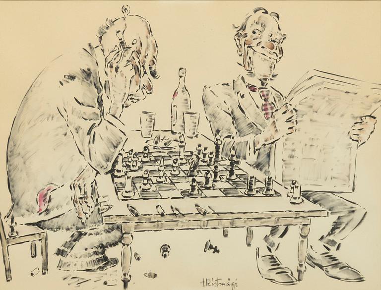 Aleksander Ristmägi, Newspaper reader and chess player.