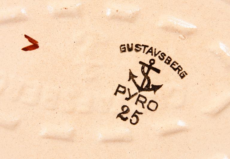 SERVISDELAR, 8 st, "Pyro Brun", Wilhelm Kåge, Gustavsberg.