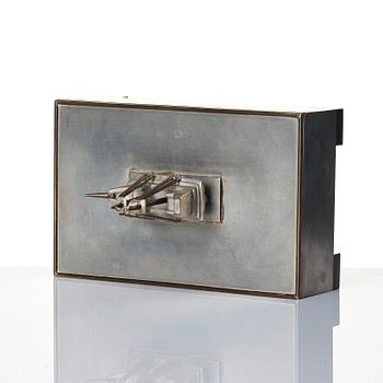 Björn Trägårdh, a lidded pewter and brass box, Firma Svenskt Tenn, Stockholm 1930.