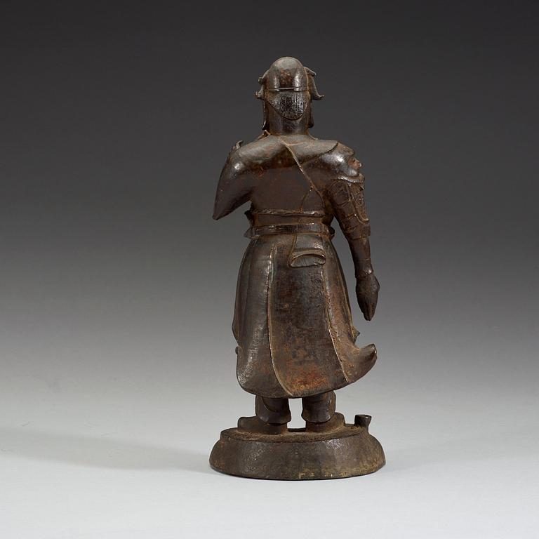 A bronze figurine of Guanyu, Ming dynasty 17th century.