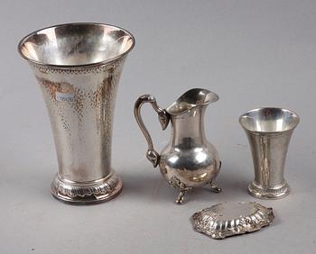 PARTI SILVER, 4 delar, 1800/1900-tal.