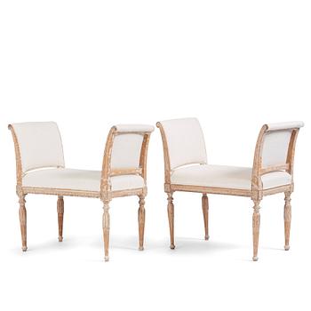 85. A pair of late Gustavian stools E. Ståhl (master in Stockholm 1794-1820).