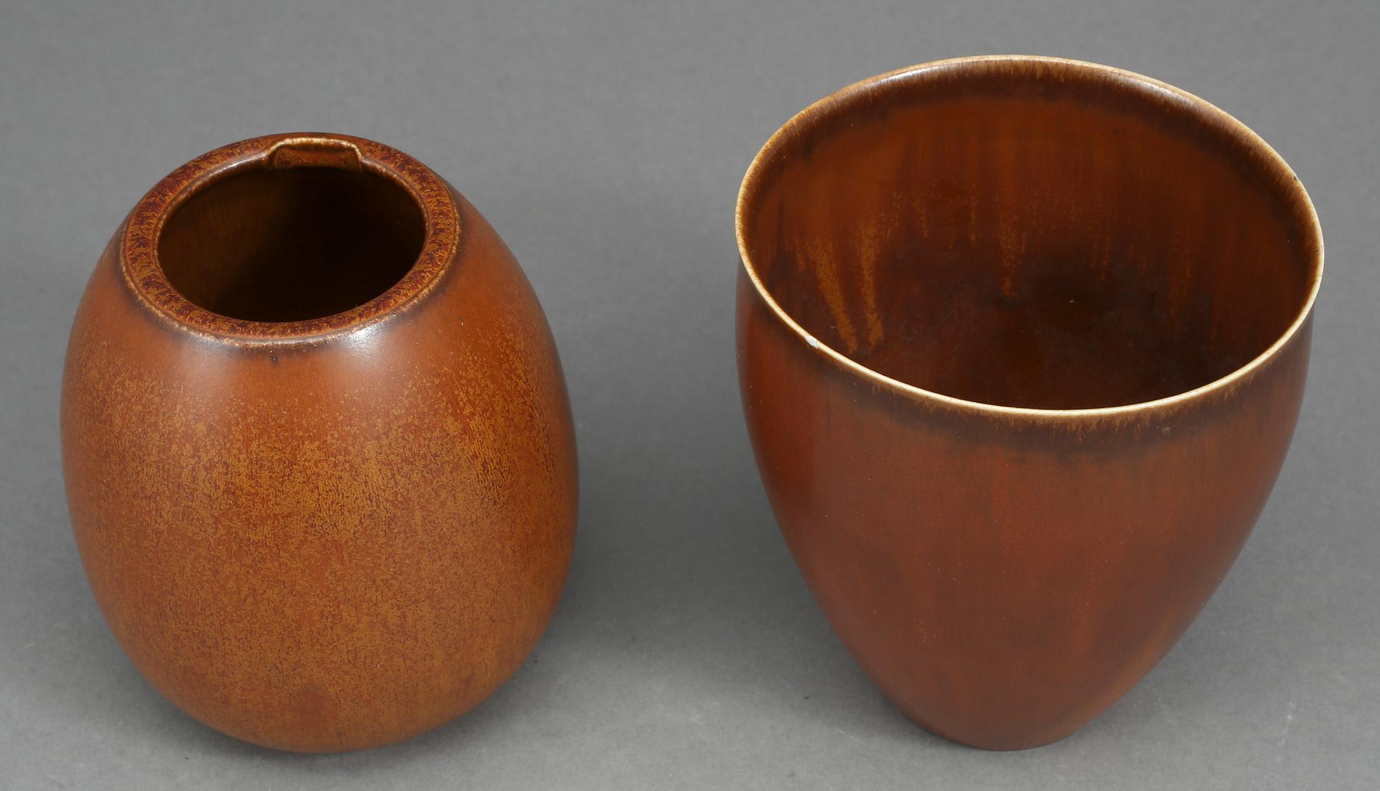 VASER, ett par, stengods, Saxbo, Danmark, 1900-talets mitt.