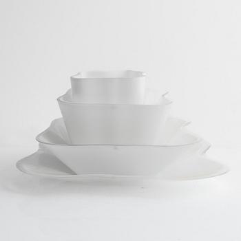 Alvar Aalto, "Aalto-blomman", 4 delar, glas, Iittala, Finland.