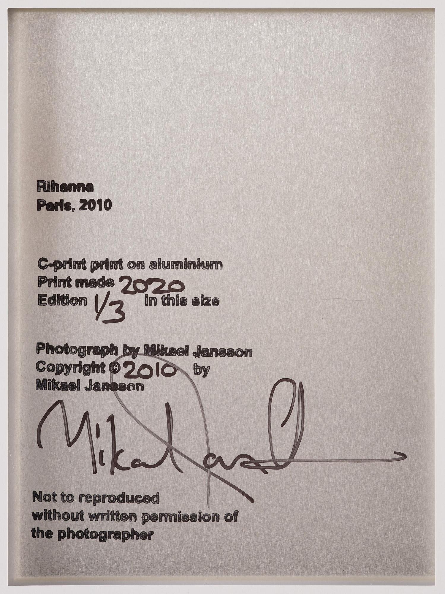 Mikael Jansson, "Rihanna, Paris 2010", 2010.