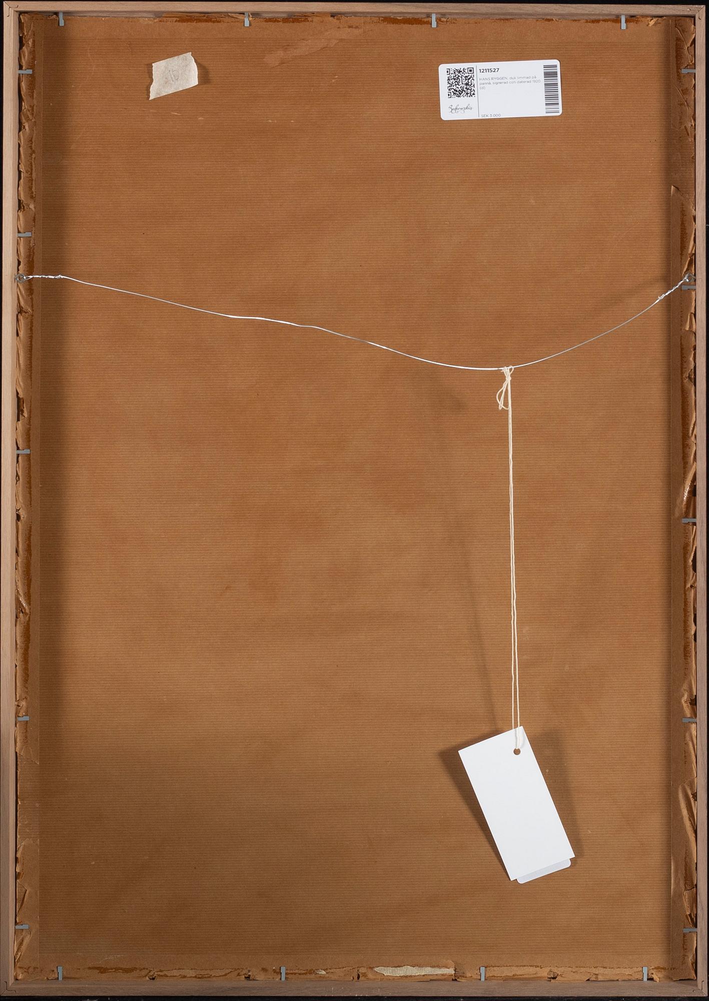 HANS RYGGEN, canvas glued to panel, signed and dated 1920.