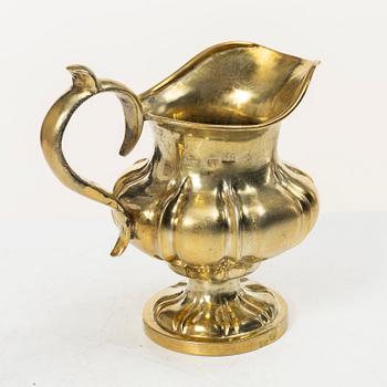 A Russian silver-gilt cream jug, Minsk, 1860s.
