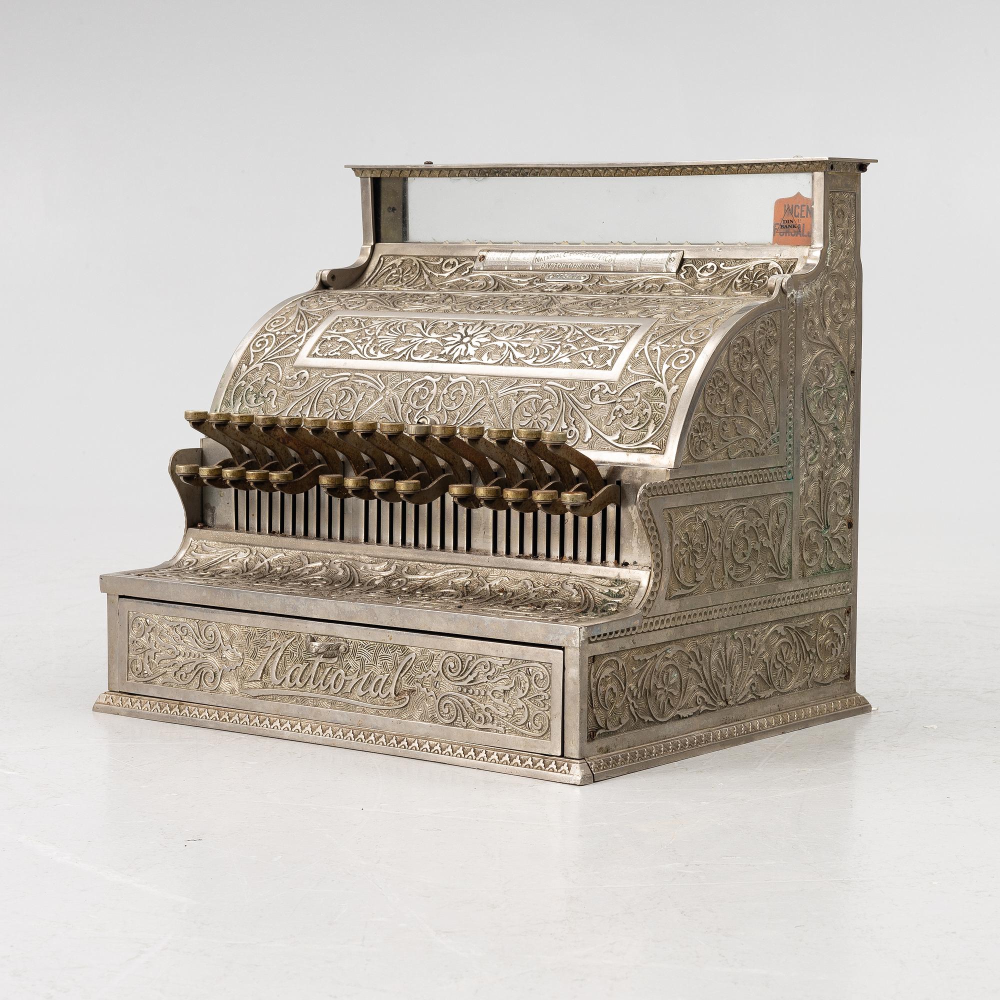 Kassaapparat, modellnummer 37, National Cash Register Co, USA, omkring år 1900.