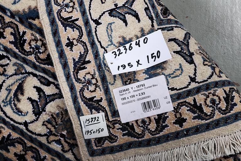 Matta, Nain, part silk, ca 195 x 150 cm.