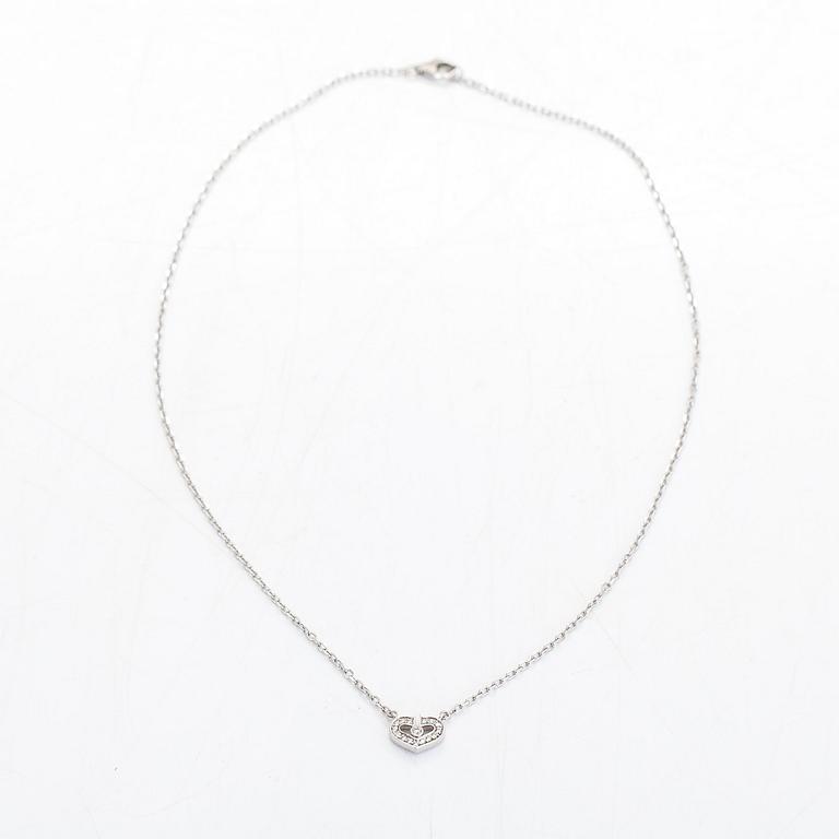 Cartier, an 18K white gold 'C Heart of Cartier' necklace with diamonds approx. 0.09 ct in total.