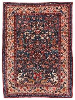 418. A semi-antique Isfahan/Nain rug, Central Iran, c. 140 x 106 cm.