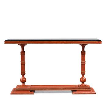 127. Axel Einar Hjorth, an 'Åbo' console table carved and lacquered in Chinese red , Nordiska Kompaniet, Sweden 1930.