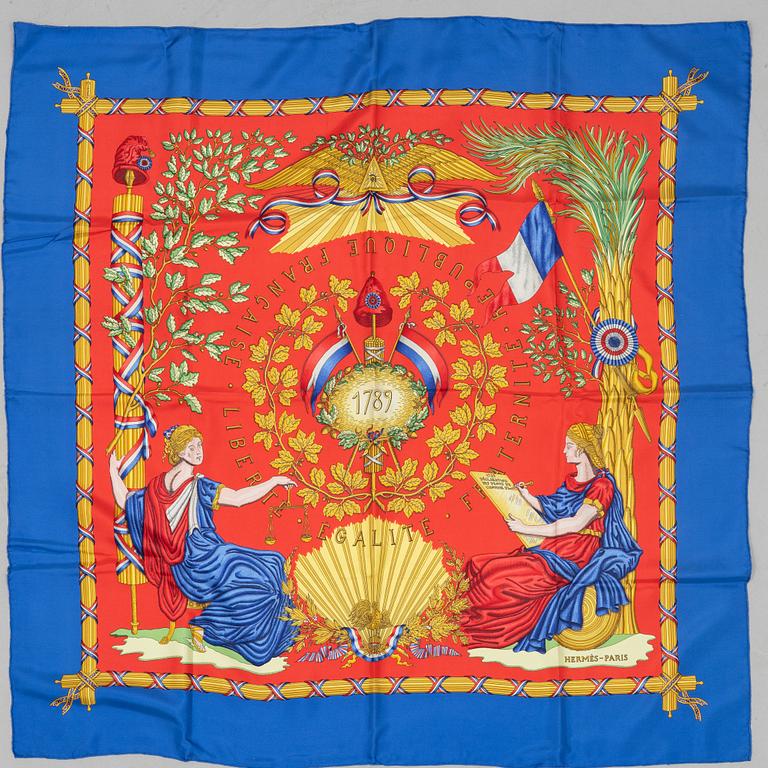 Hermès, scarf, "1789 Liberté Égalité Fraternité".