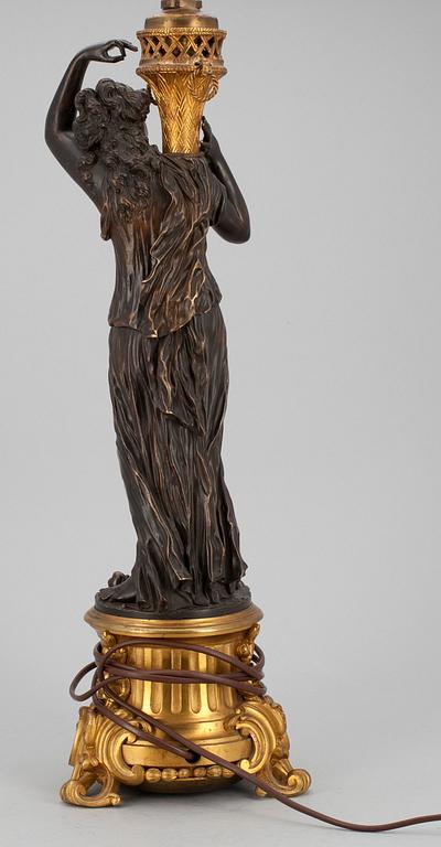 BORDSLAMPA, brons och mässing, 1900-talets första hälft.