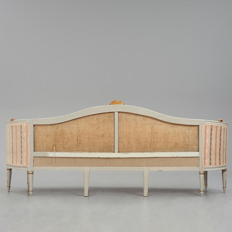 A Gustavian carved sofa by J. Malmsten (master in Stockholm 1780-1788).
