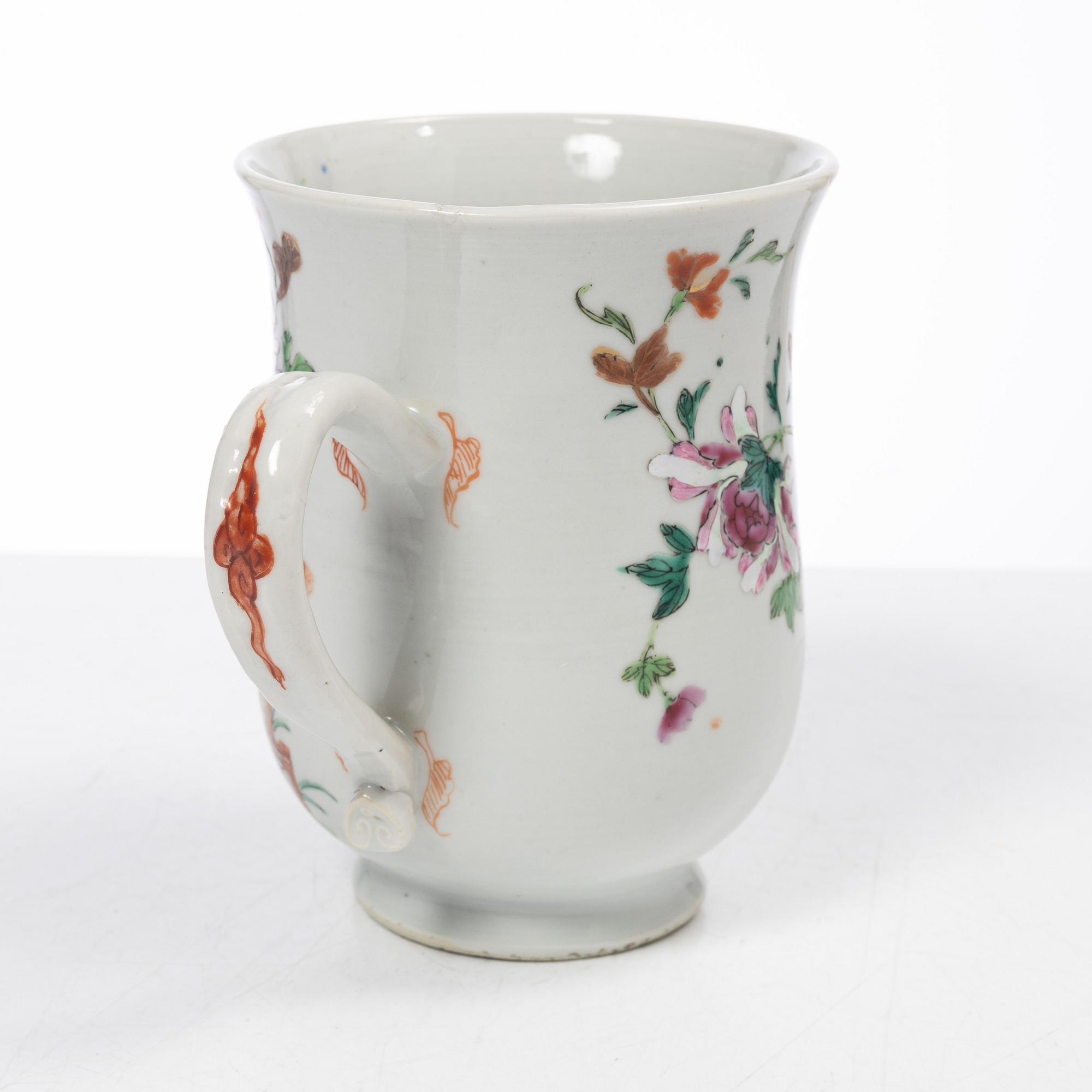 Parti Famille Rose-porslin, 5 delar, kina, Qianlong (1736-95).