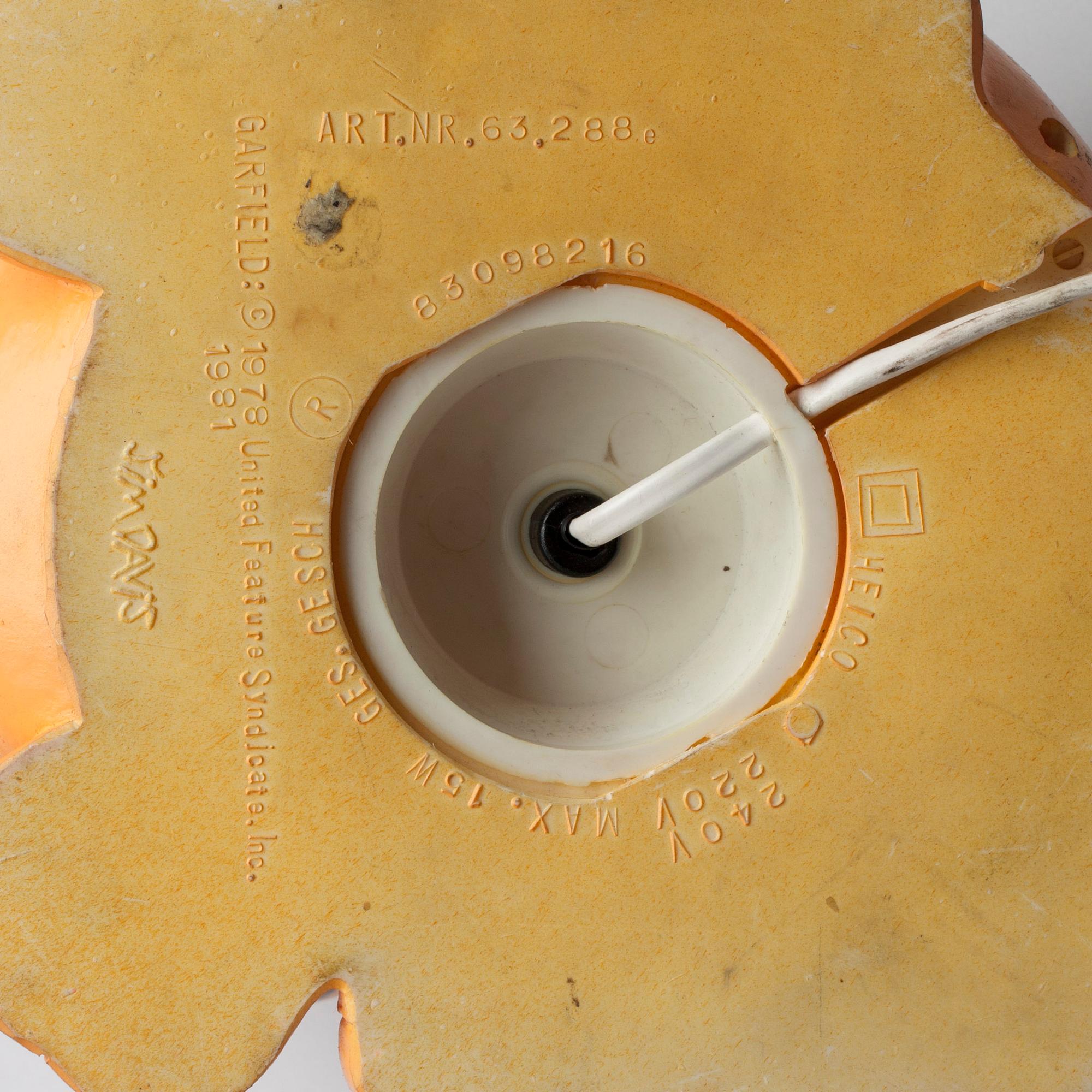 BORDSLAMPA, Garfield, 1980/1990-tal.