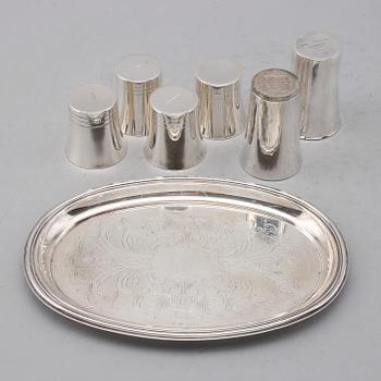 SILVERFÖREMÅL, 7 delar, svenska stämplar, 1900-talets andra hälft. Vikt ca 494 gram.