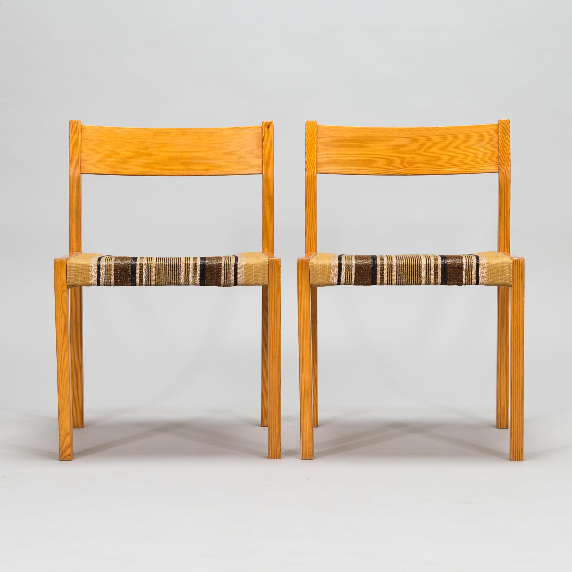 Eero Aarnio, ruokapöytä ja tuoleja, 6 kpl, "Pine", Asko 1960-luku.