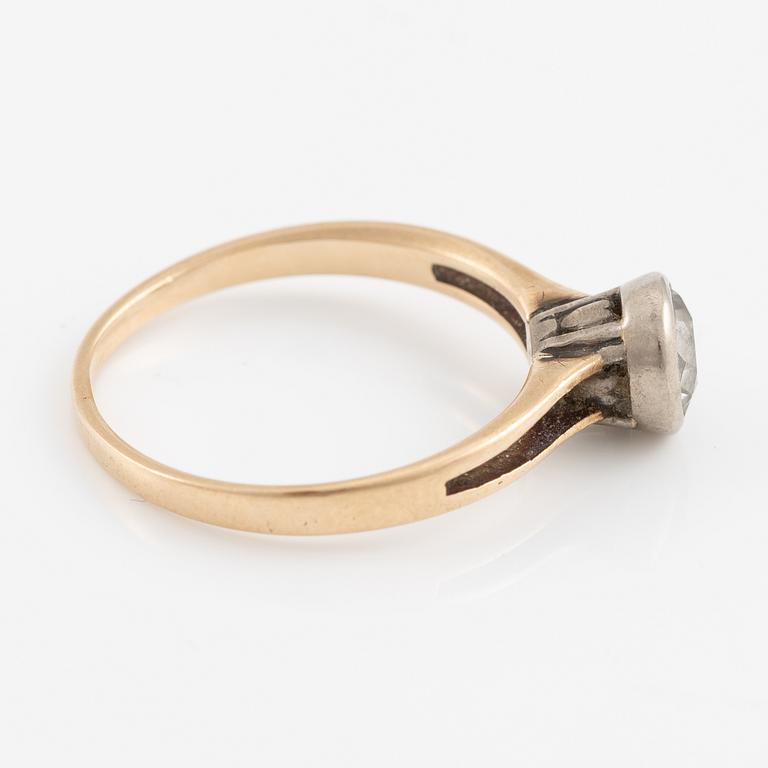 Ring, 18K gold and silver with old-cut diamond.