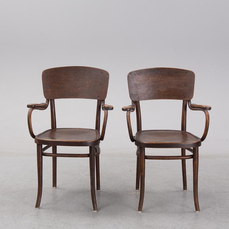 A pair of Thonet armchairs from the early 20th century.