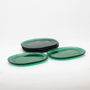 Arthur Percy, Lobster plates, 5 pcs, glass, "Reffla", Gullaskruf, second half of the 20th century.