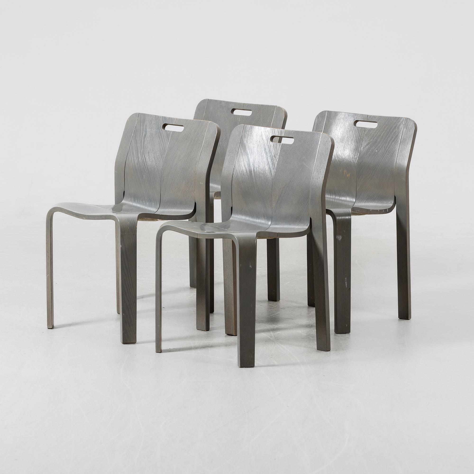Jan Ekselius, chairs, 4 pcs, JOC Möbler, second half of the 20th century.
