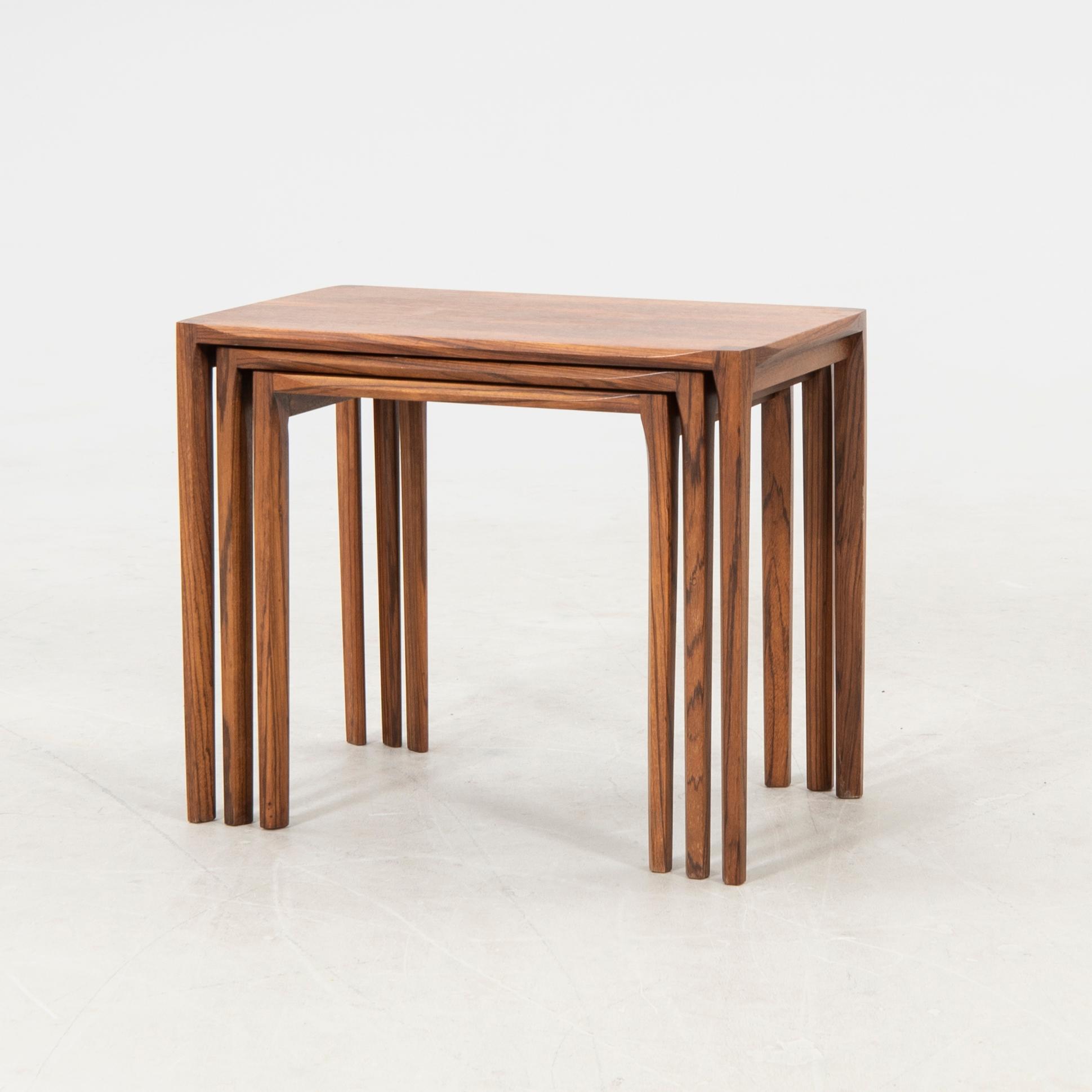 Nesting tables, 3 pieces, 1960s/70s.