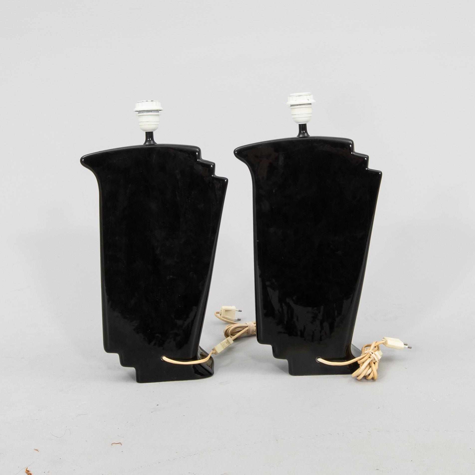 Lamps, a pair, porcelain, Antonio Scoroosso, 1980s/90s.