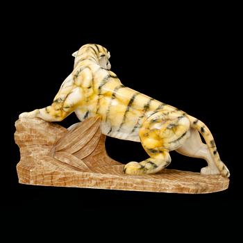 SKULPTUR, alabaster, omkring år 1900.