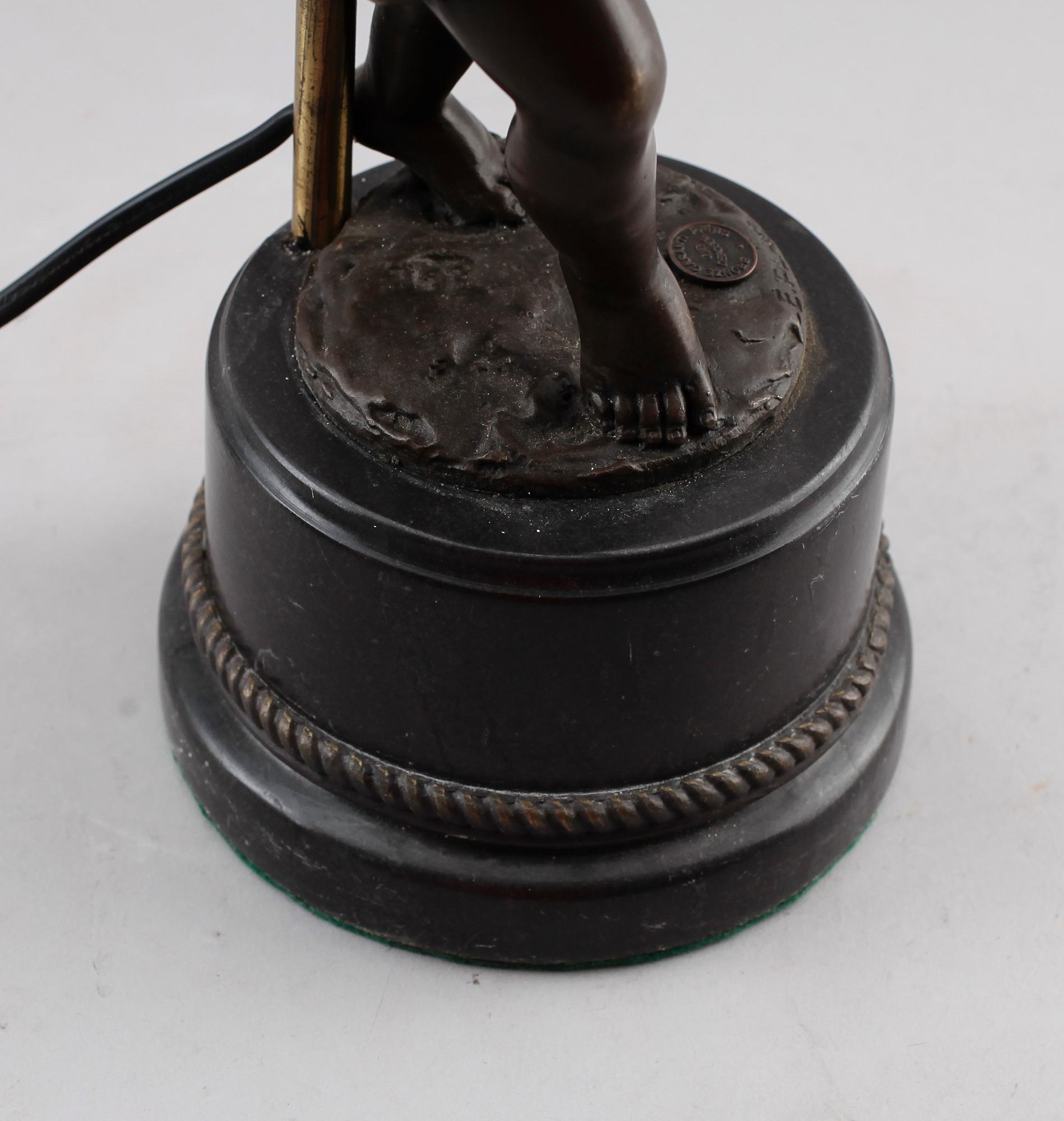 BORDSLAMPA, patinerad brons, samtida.