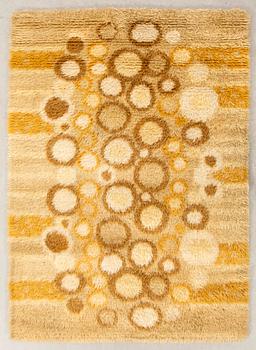Long pile rug, mid-20th century, approximately 195x140 cm.