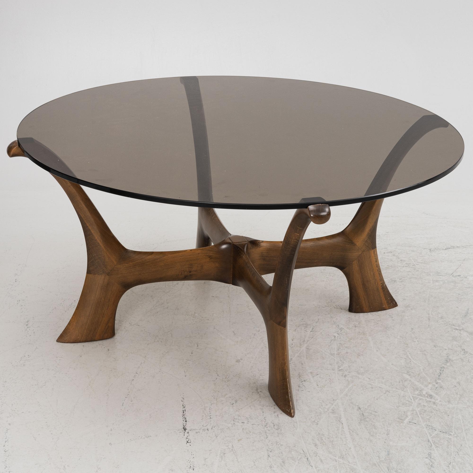 Soffbord, troligen Fredrik Schriever-Abeln, 1900-talets andra hälft, Örebro glasindustri.