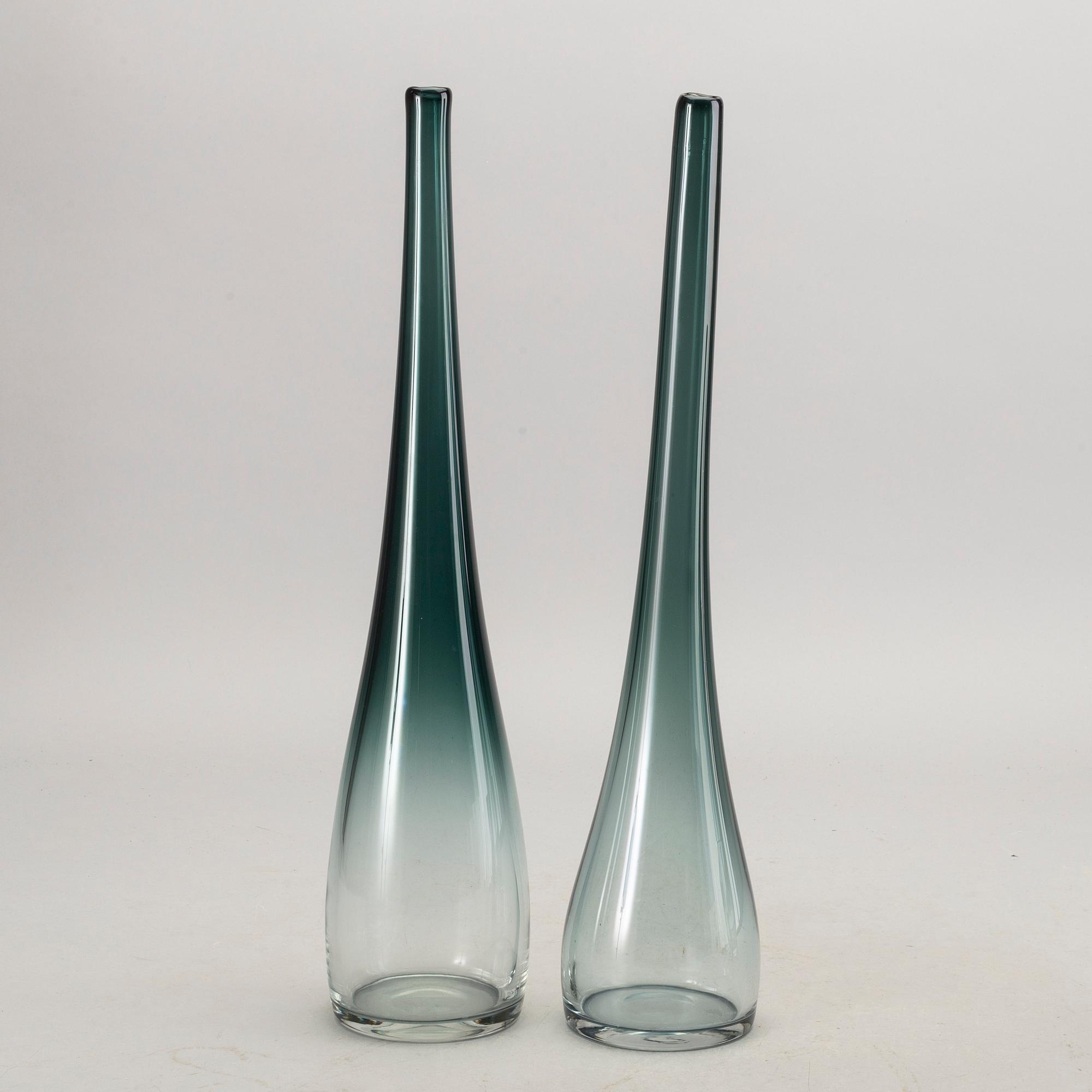 A set of four 1950:s glass pieces 'Tona' by Bengt Orup för Johansfors Glass factory, Sweden.