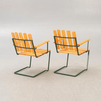 A five pcs garden suite by Arthur Lindquist  model A2, Grythyttan Stålmöber, late 20th century.